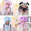 Chapeaux en peluche licorne, cochon et panda