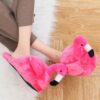 Chaussons en peluche Flamant