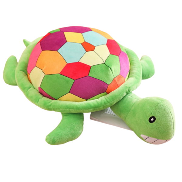 Peluche Tortue arc-en-ciel souriante