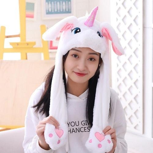 Chapeaux en peluche licorne, cochon et panda
