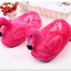 Chaussons en peluche Flamant