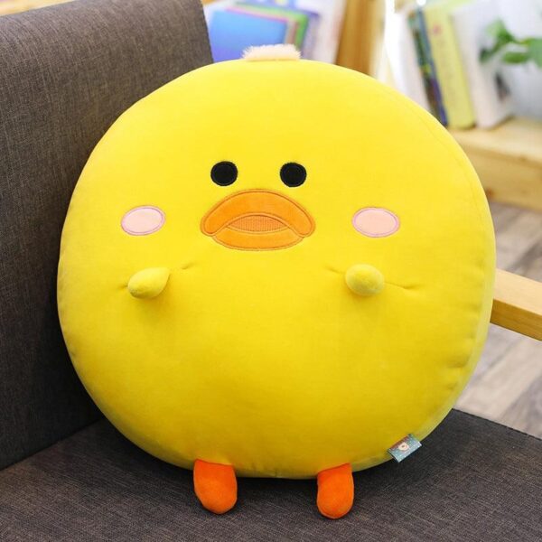 Oreiller peluche animal rond