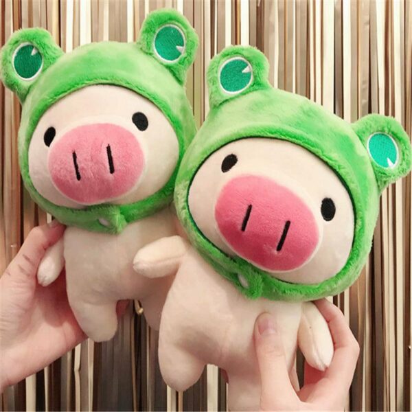 Jouets en peluche cochon mignon qui se transforme en lapin grenouille