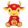 Jouet en peluche poupée vache, mascotte du zodiaque pour le nouvel an
