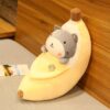 Jouet peluche créatif en forme de cochon qui pèle les bananes