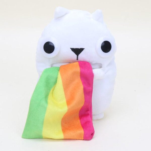 Peluche Chat Ralphing arc-en-ciel
