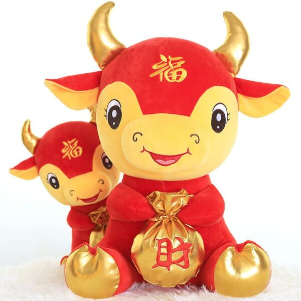 588be246f8cf1cf777f46949ebd43727_c63a1583-60b6-4b74-a4ab-65fe54414d10.jpg Jouet en peluche poupée vache, mascotte du zodiaque pour le nouvel an