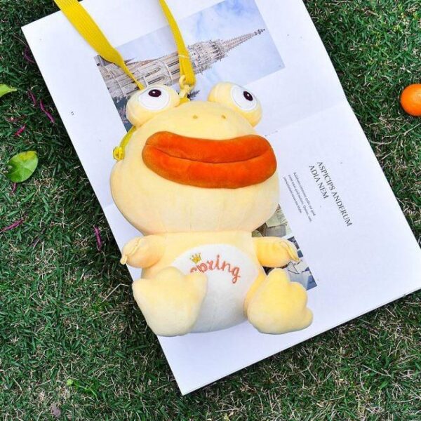 Sac à fermeture éclair pour grenouille en peluche