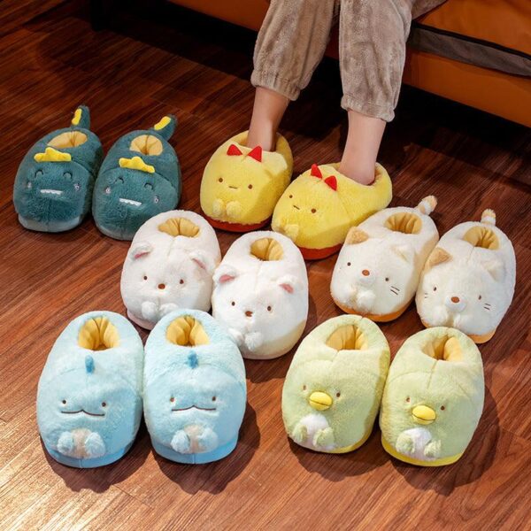 7fc2a987c008a4a92fbf92b47561cb9b_75d32591-ad5f-4593-ab15-faa105ec4a91.jpg Adorables chaussons en peluche en forme d'animaux, parfaits pour les cadeaux