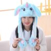 Chapeaux en peluche licorne, cochon et panda