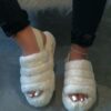Chaussons en peluche taille plus à fond épais