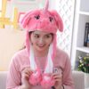 Chapeaux en peluche licorne, cochon et panda