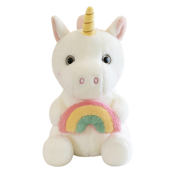 894cb35c-c7cd-4a54-936c-9c4d92b0fd70.png Adorable peluche licorne tenant un arc-en-ciel