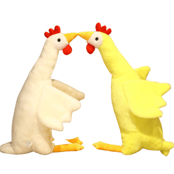 GiantChickenPlushToyPlushieDepot_1_3fd40bc0-843e-435b-9595-871b53b1185c.png Peluche poulets géants jaunes et blancs, parfaits comme oreiller pour le corps