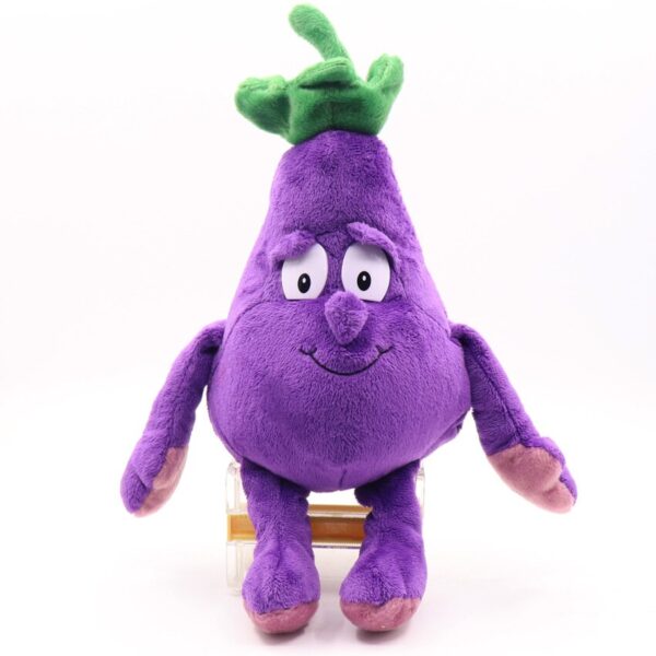 Peluche aubergine aux yeux tous ronds et mignonne