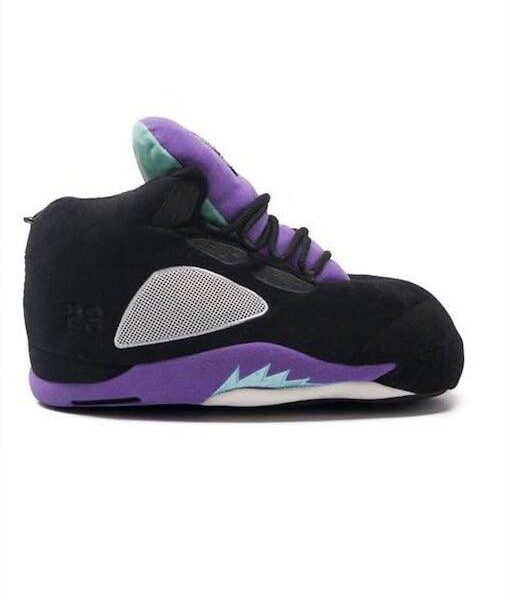 AJ5 Black/Purple Sneakers Jordan Slippers