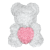 Ours en roses blanc et rose