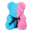 Ours en roses bleu et rose