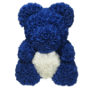 Ours en roses bleu foncé et blanc