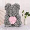 Ourson en roses gris et rose