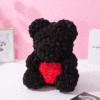 Ourson en roses noir et rouge