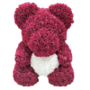 Ours en roses rouge bordeaux et blanc