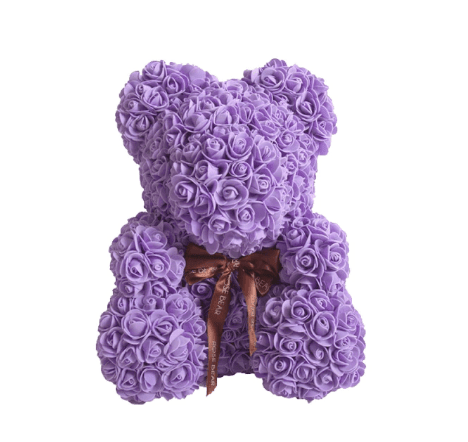 Ours en roses violet