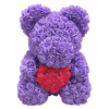 Ours en roses violet et rouge