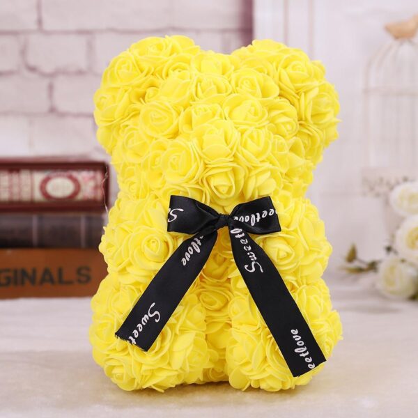Ourson en roses jaune