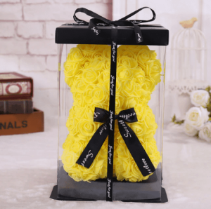 Ourson en roses jaune