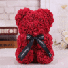 Ourson en roses rouge bordeaux