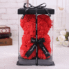 Ourson en roses rouge