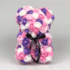 Ourson en roses violet et rose