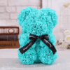 Ourson en roses bleu turquoise