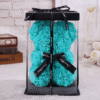 Ourson en roses bleu turquoise
