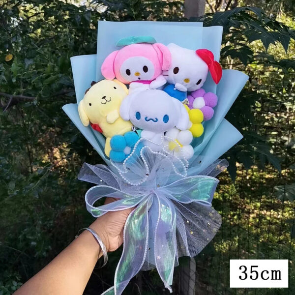 Bouquet de peluches Kuromi,  My Melody, Hello Kitty, Cinnamoroll Sanrio Anime