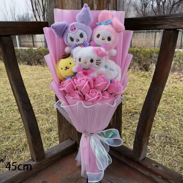 Kuromi My Melody Hello Kitty Cinnamoroll Anime Plush Bouquet Doll Toy Valentine's Day Girls Birthday Christmas Graduation Gift
