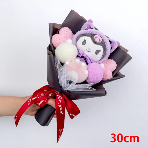 Christma Sanrio Kuromi Hello Kitty Cinnamoroll Cartoon Plush Bouquet Rose Wedding Party Decoration Valentine's Day Gift Promotio