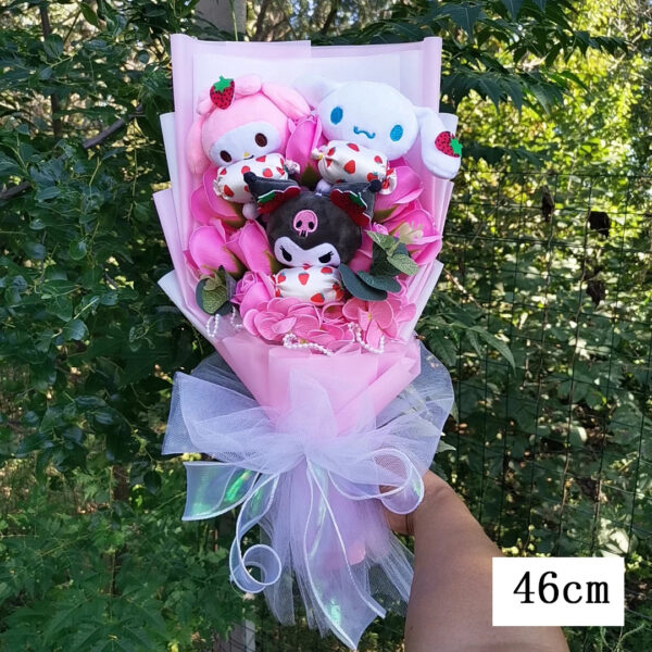 Bouquet de peluches Kuromi,  My Melody, Hello Kitty, Cinnamoroll Sanrio Anime