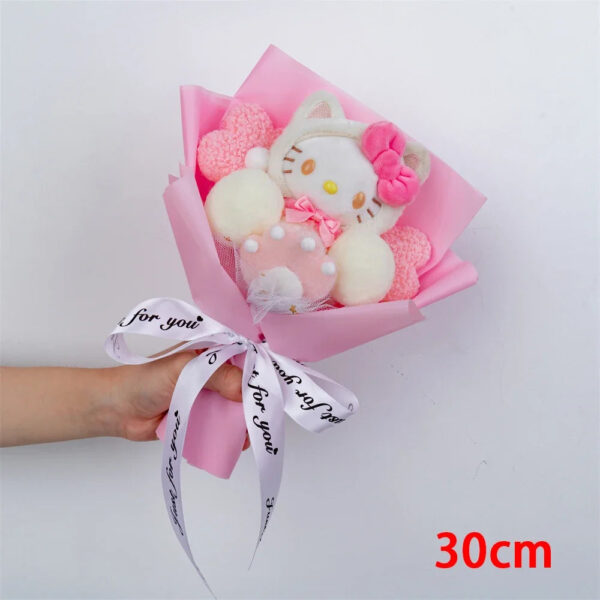 Christma Sanrio Kuromi Hello Kitty Cinnamoroll Cartoon Plush Bouquet Rose Wedding Party Decoration Valentine's Day Gift Promotio