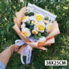 Creative Bouquet Knitted Roses Carnations Flowers Hand-Knitted Birthday Crochet Teacher's Day Valentine Christmas Gifts