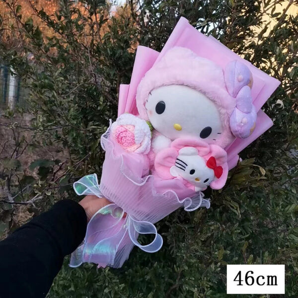Bouquet de peluches Kuromi,  My Melody, Hello Kitty, Cinnamoroll Sanrio Anime