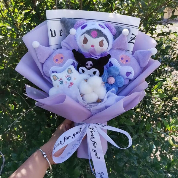 S62499f1c979045e9aab71542f1d9d1a9D.jpg Christmas Gifts Sanrio Plush Flowers Bouquet Kuromi Plushie Soft Doll Animals Valentine's Day Birthday Wedding Party Gift