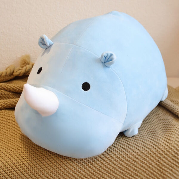 Peluche Kawaii Rhinocéros Bleu