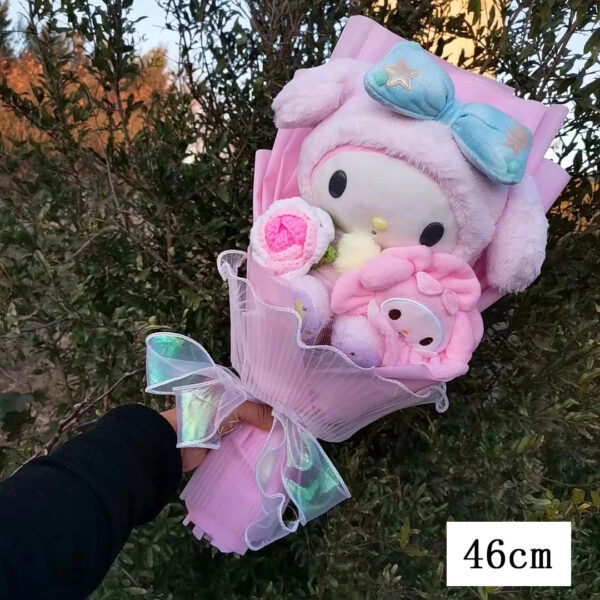 Bouquet de peluches Kuromi,  My Melody, Hello Kitty, Cinnamoroll Sanrio Anime