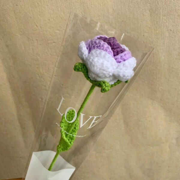 Creative Bouquet Knitted Roses Carnations Flowers Hand-Knitted Birthday Crochet Teacher's Day Valentine Christmas Gifts