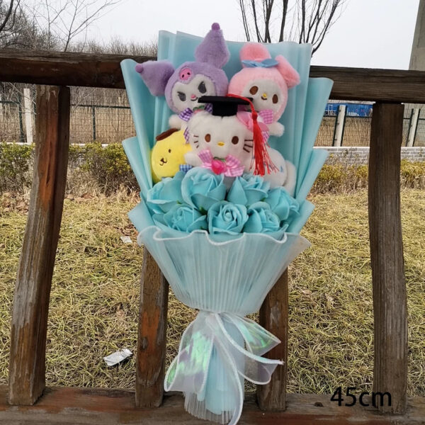 Kuromi My Melody Hello Kitty Cinnamoroll Anime Plush Bouquet Doll Toy Valentine's Day Girls Birthday Christmas Graduation Gift