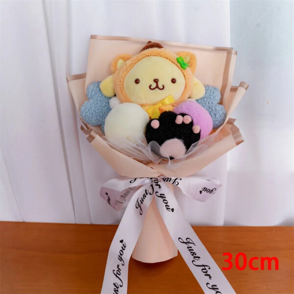 Christma Sanrio Kuromi Hello Kitty Cinnamoroll Cartoon Plush Bouquet Rose Wedding Party Decoration Valentine's Day Gift Promotio