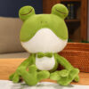 Peluche grenouille verte endormie