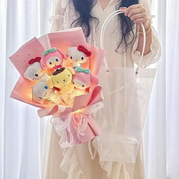 Sb24f73a822bf4137898c3ea860fbddf8c.jpg Anime Kuromi My Melody Cinnamoroll Kt Cat Cartoon Bouquet Kawaii Plush Doll Toy Kids Birthday Valentine's Day Christmas Gifts